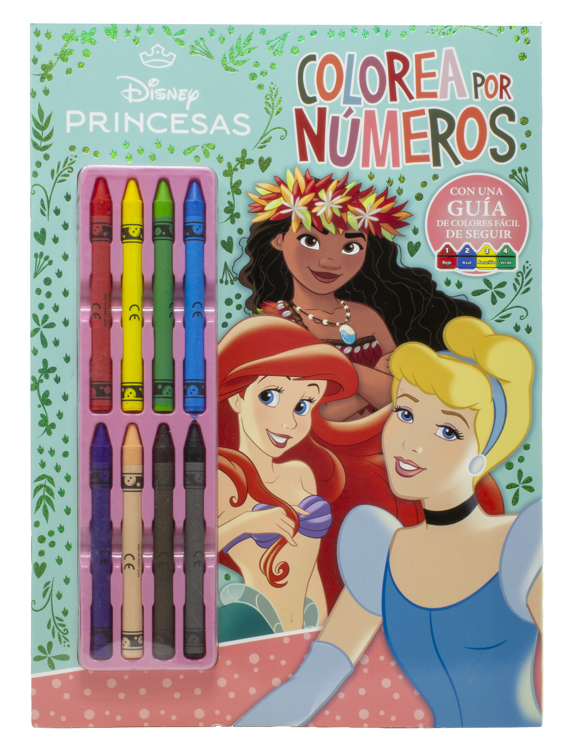 Princesas. Colorea por números con ceras