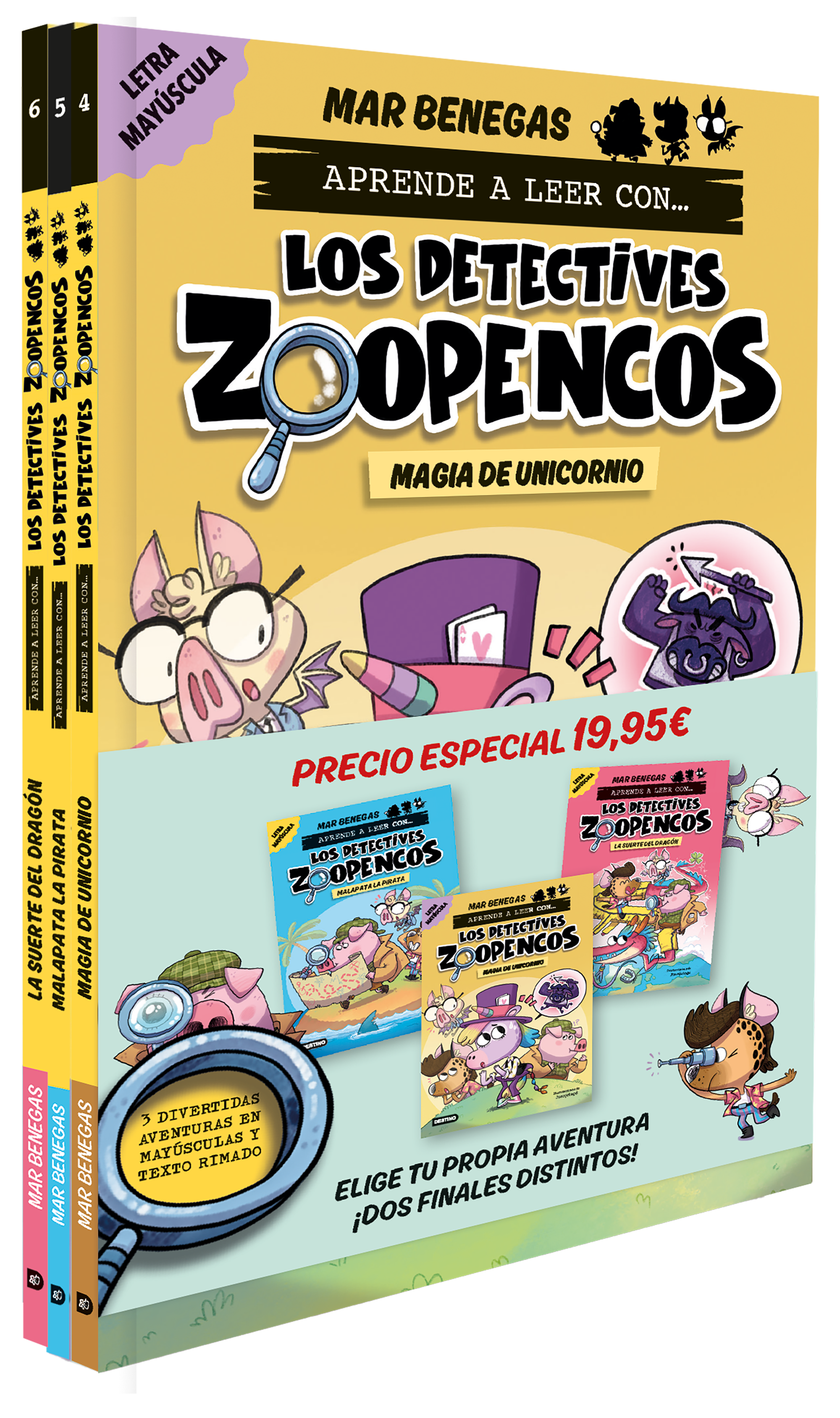 Pack Aprende a leer con... ¡Los Detectives Zoopencos! 4, 5 y 6: En letra MAYÚSCU