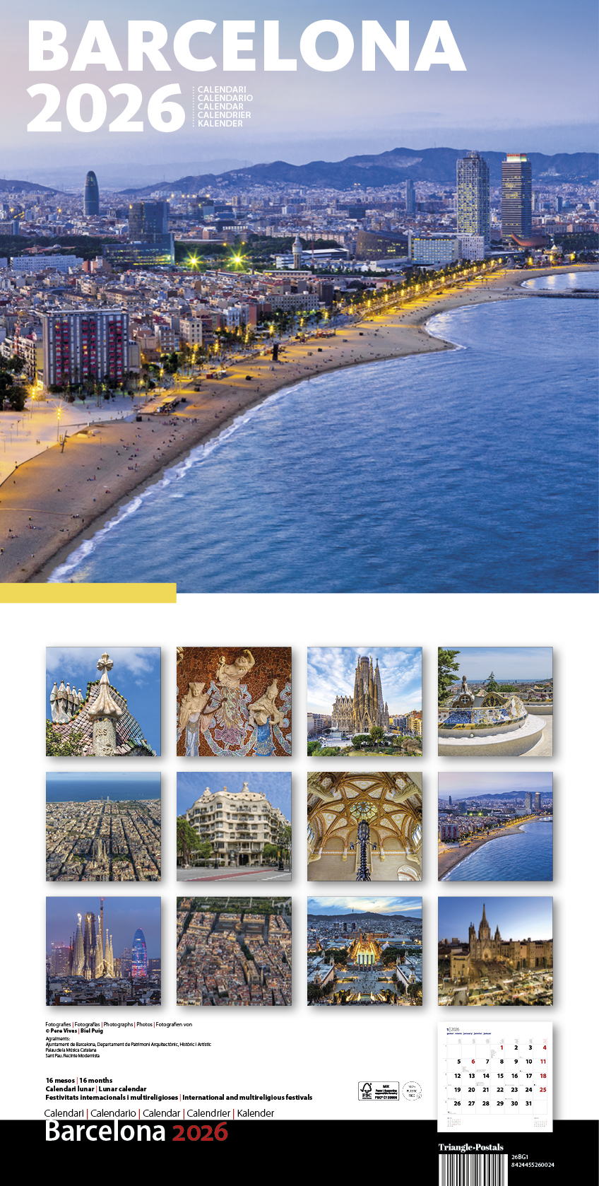 Cal. 2026 Pared (30x30 cm) Barcelona-1 (Barceloneta)