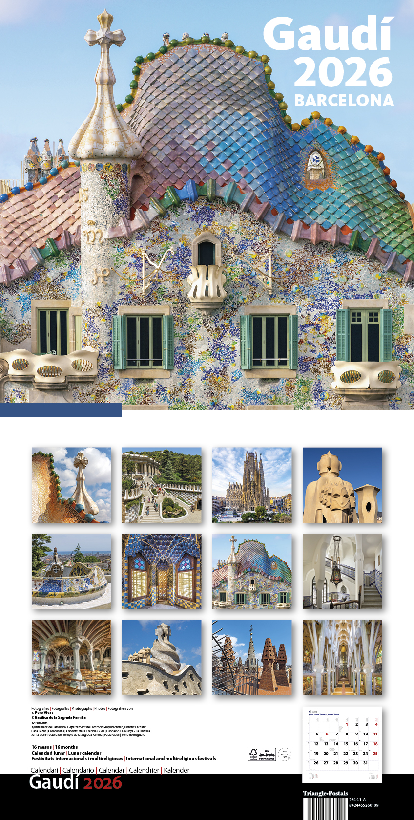 Cal. 2026 Pared (30x30 cm) Gaudí-1 A (Batlló)