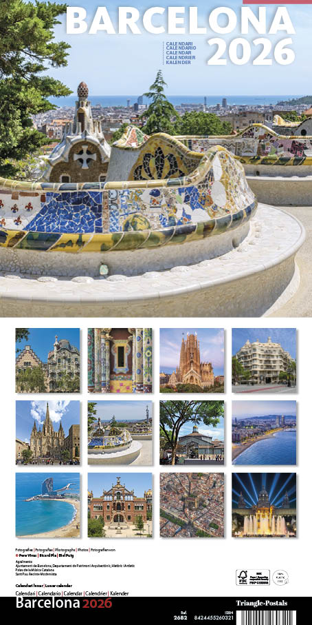 Cal. 2026 Pared (16x16 cm) Barcelona-2 (Park Güell)