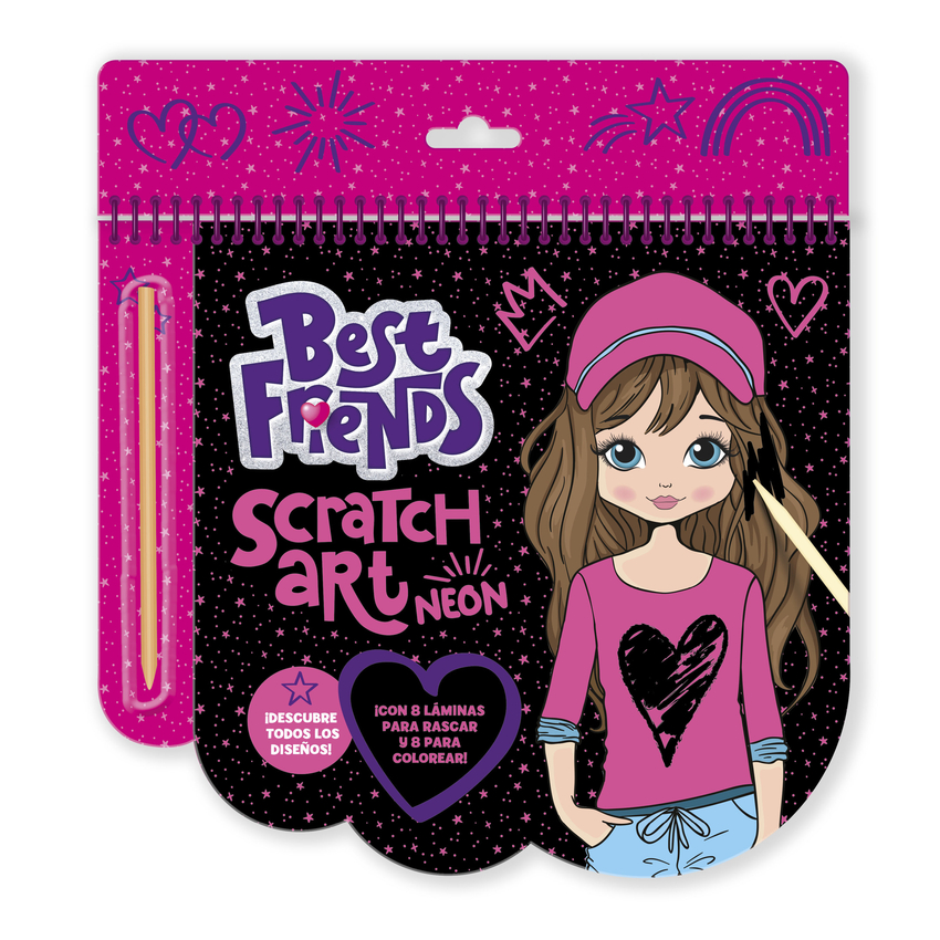 BEST FRIENDS SCRATCH ART NEON