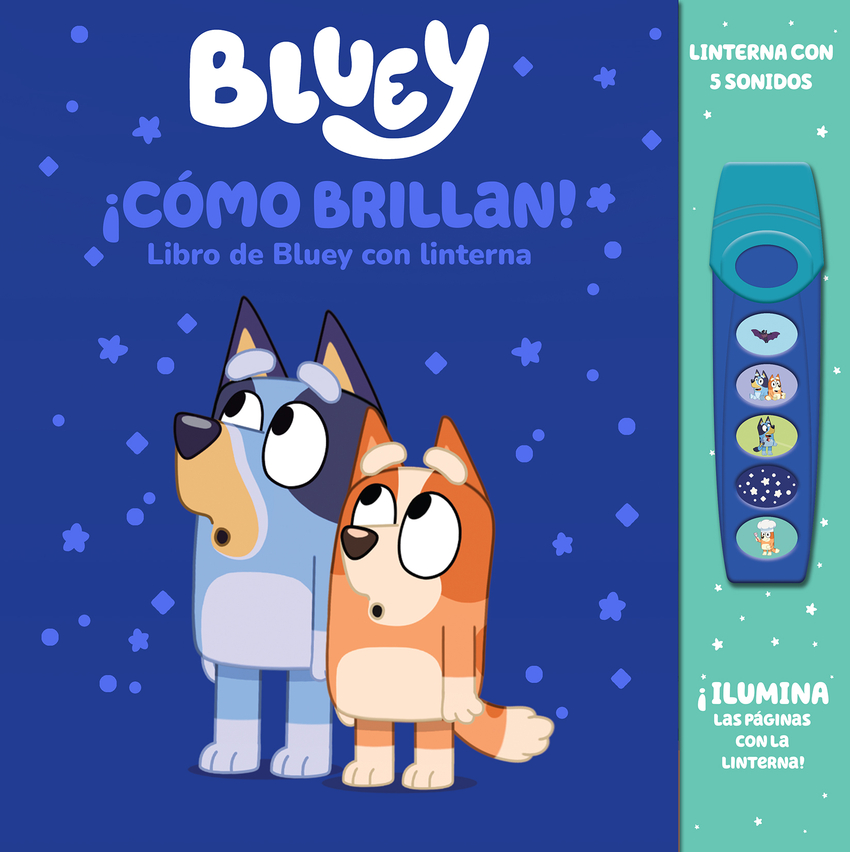COMO BRILLAN! LIBRO DE BLUEY CON LINTERNA.