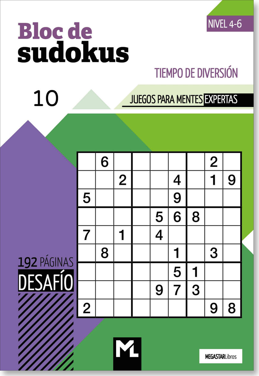 Bloc de Sudokus 10 ('Desafío') Nivel 4-6