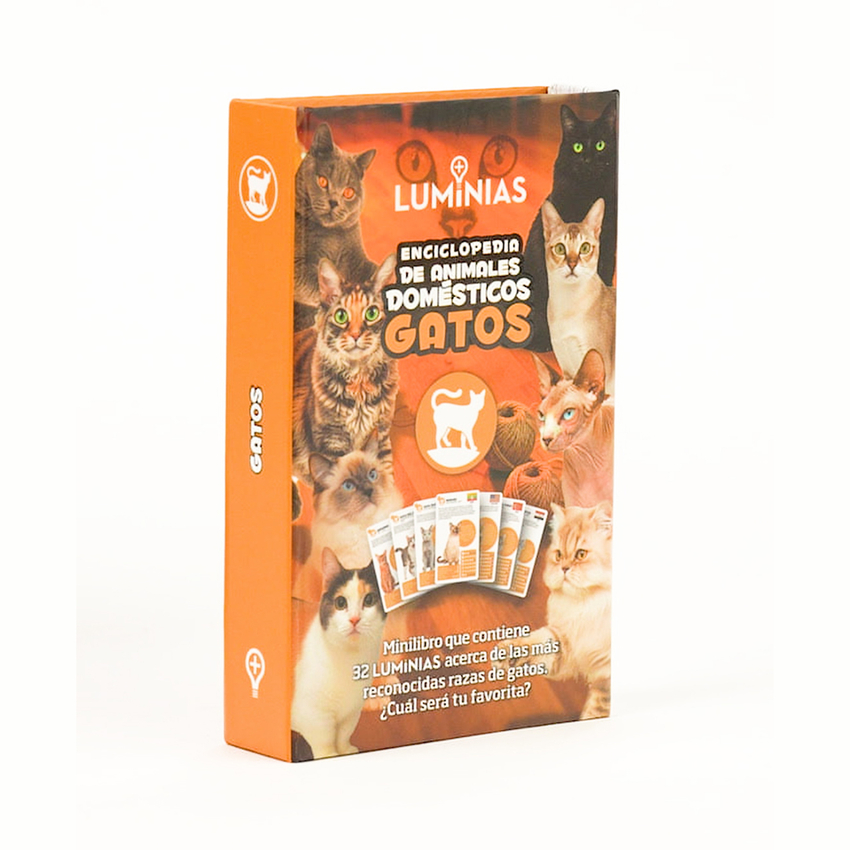 Enciclopedia de animales domésticos-gatos(Estuche con 32 cartas)