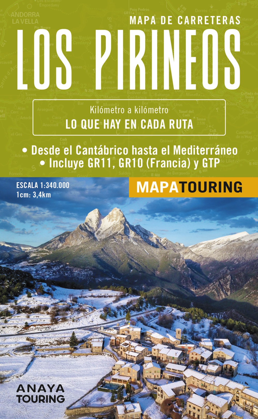 Mapa de Los Pirineos 1:340.000 - (desplegable)