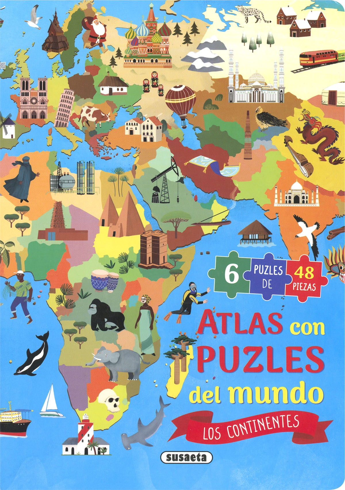 Atlas puzle del Mundo. Los continentes