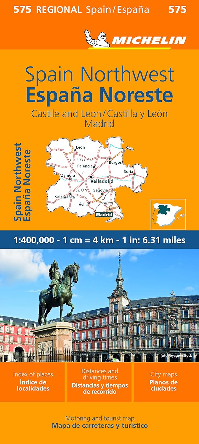 MAPA REGIONAL ESPAÑA NOROESTE - CASTILLA Y LEON, M